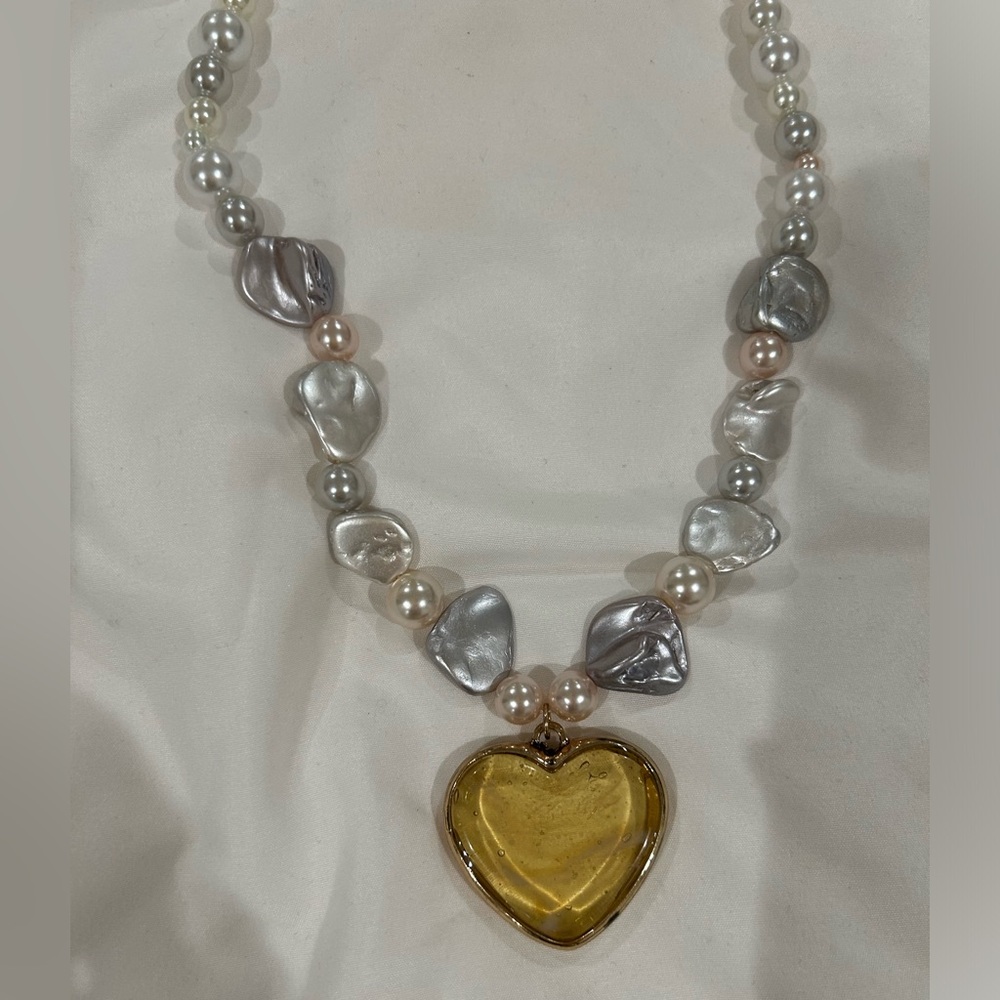 Free People heart pendant statement necklace